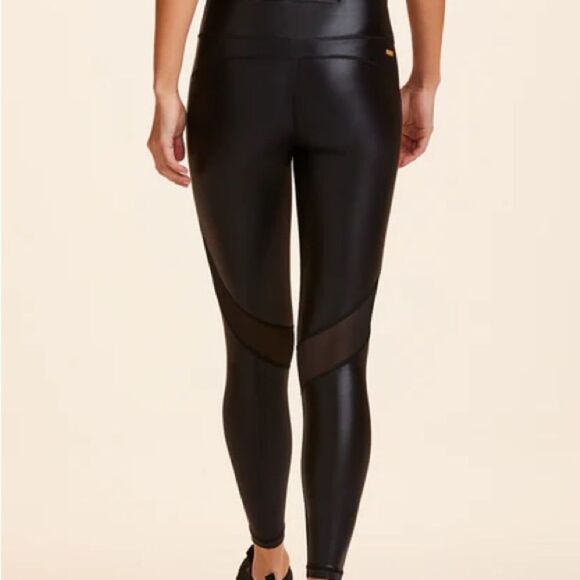 Alala Black Track Pants with Mesh Panels and High-Rise Waistband size small - Picture 2 of 9